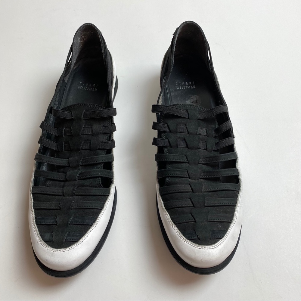 Stuart Weitzman Suede Woven Slip-On Walking Shoe - image 1